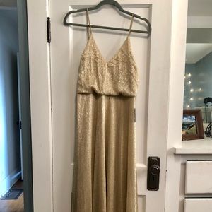 Lulu’s Friend of the Glam Gold Maxi Dress